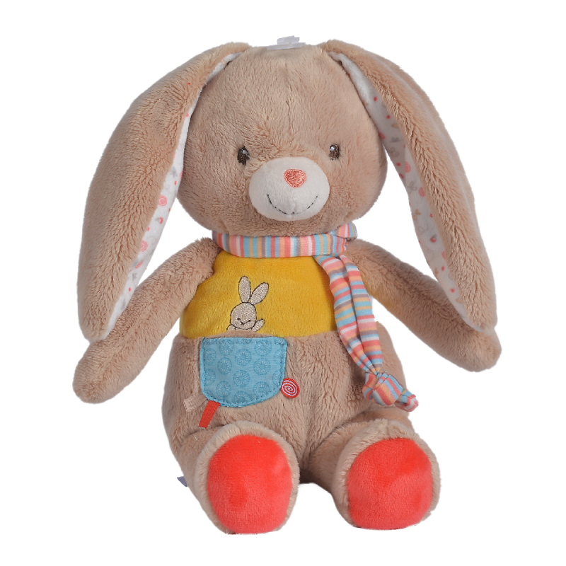  twiny peluche lapin beige jaune 25 cm 